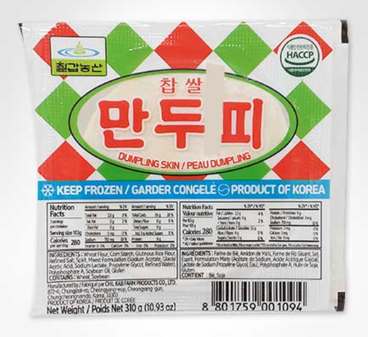 Chilgap Nongsan glutinous rice Wang Mandu skin 310g