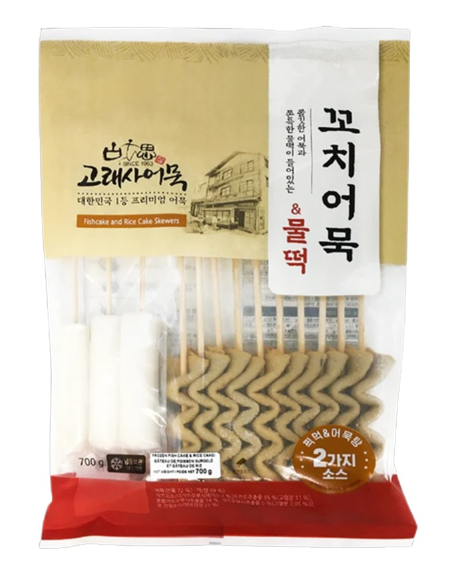 Whale meat skewer fish cake &amp; rice cake