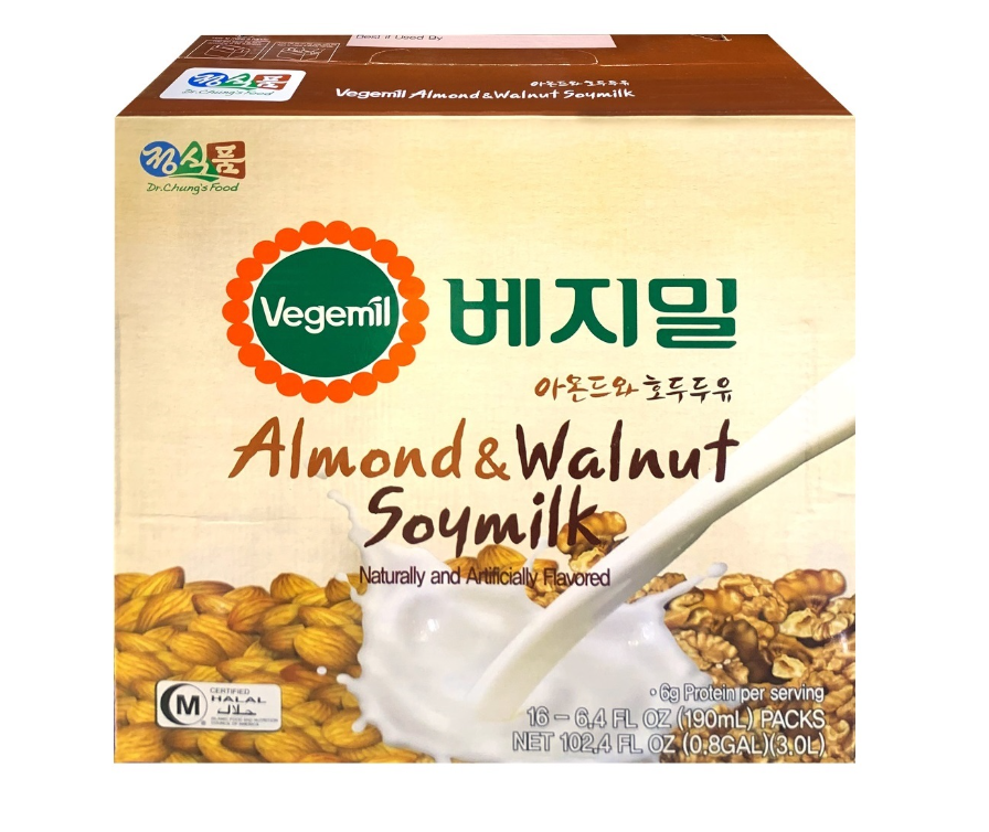 Dr. Chung's Vegemil Almond &amp; Walnut Soy Milk 190ML 16-Pack